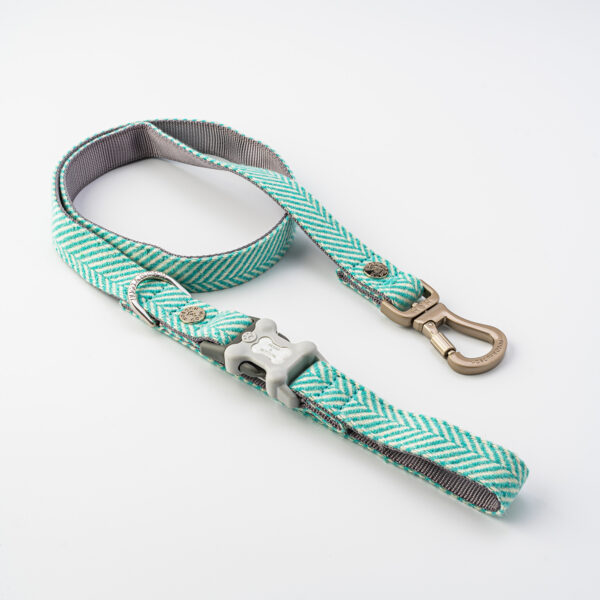 Hugo & Hudson Herringbone Aqua Dog Lead from Catdog Store