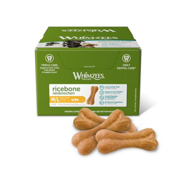 Whimzees M/L Rice Bone Dental Dog Chew | Single from Catdog Store