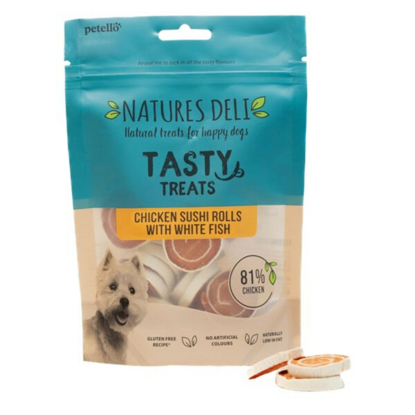 Natures Deli Chicken and Fish Sushi Rolls 100g from Catdog Store