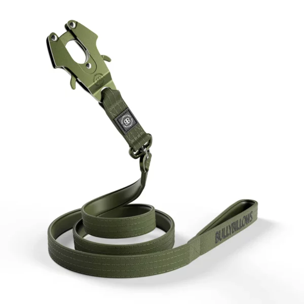 BULLYBILLOWS LIGHTER 1.4m Swivel Combat Lead | Neoprene Lined, Secure Rated Clip with Soft Handle – Khaki from CATDOG Store